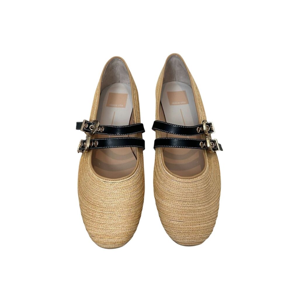 Dolce Vita Baylee Ballet Flats in Natural Raffia Size 8